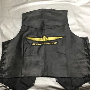 Men's leather motorcycle vest